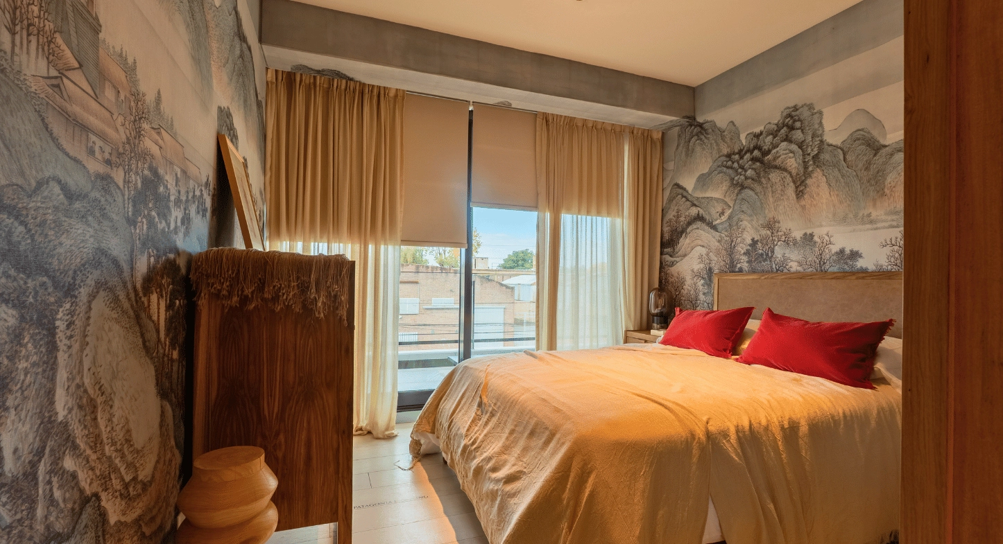 Hunter Douglas presente en Experiencia Living 2025 4 cortinas de tela black out en dormitoriopng optimized